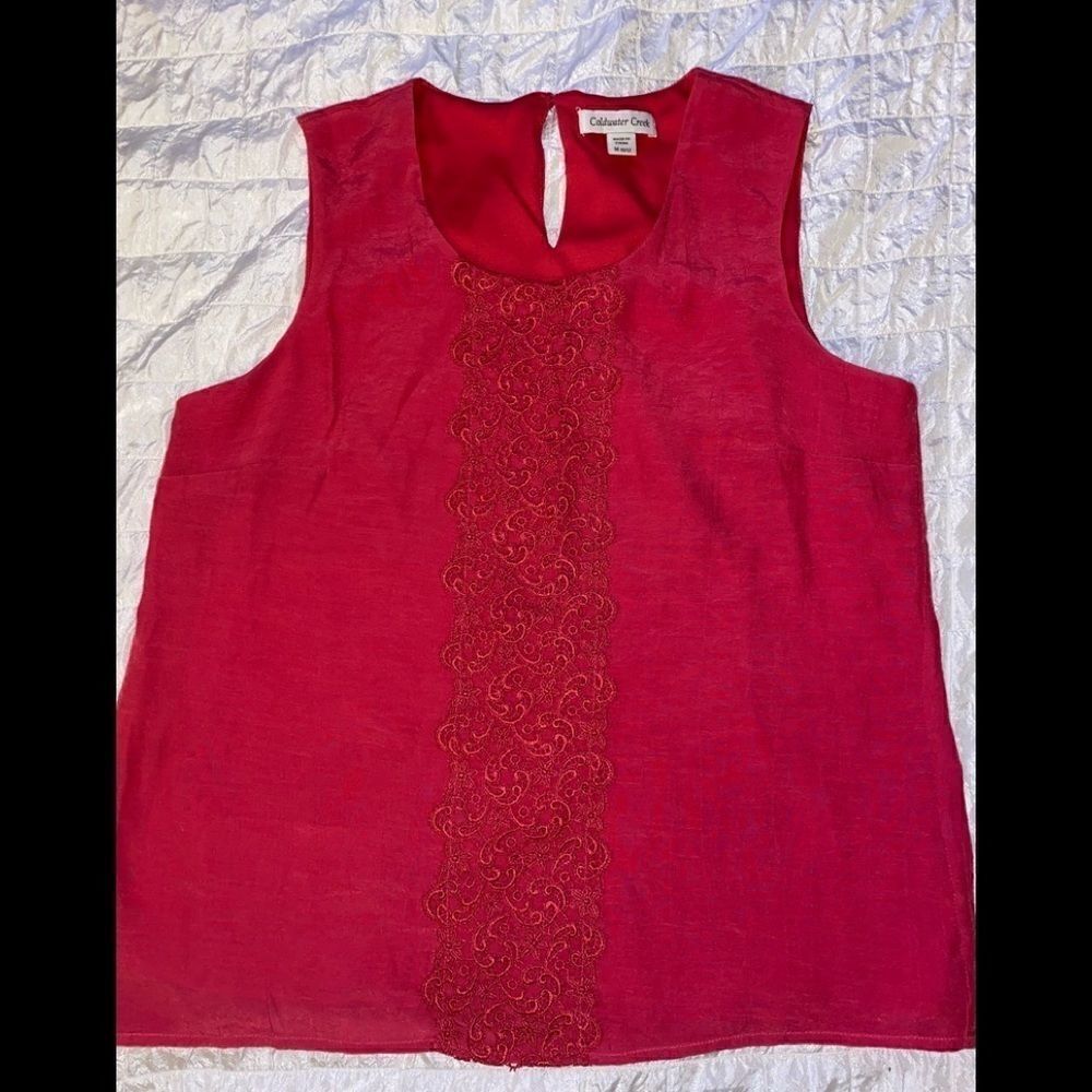 Coldwater creek lined lace sleeveless top Sz M